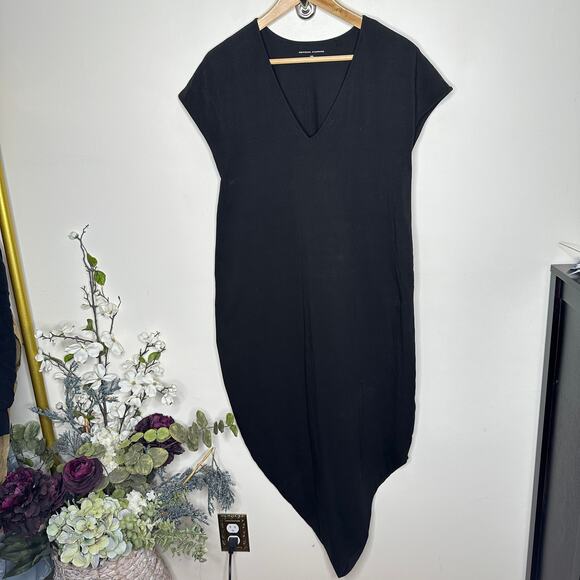 UNIVERSAL STANDARD Iconic Geneva V-Neck Midi Dress Black Sz 6/8 {3U38} - Picture 2 of 5
